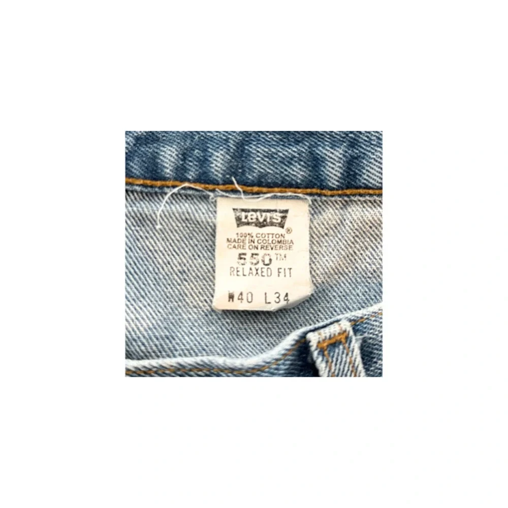 Levi’s 550 Jeans 90s Vintage Relaxed Fit Distressed Denim Blue Men’s W40 L34
